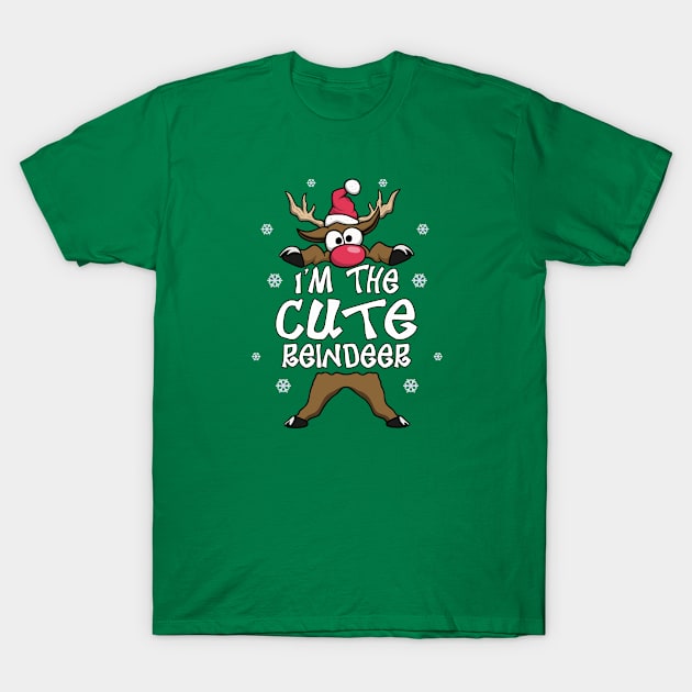 I’m The Cute Reindeer Family Matching Christmas Pajamas T-Shirt by FrontalLobe